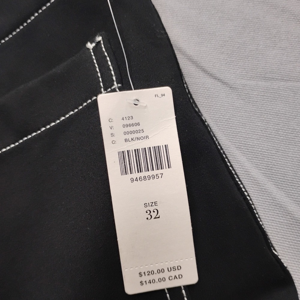 Maeve Anthropologie The Colette Wide Leg Pants Black Contrast Stitch Size 32 - Picture 8 of 10